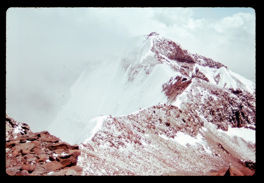 The west ridge; the top of the south face (left); the top of the Canaleta (right)