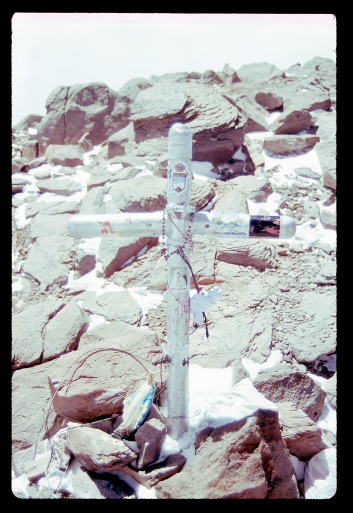 The metal cross on the summit