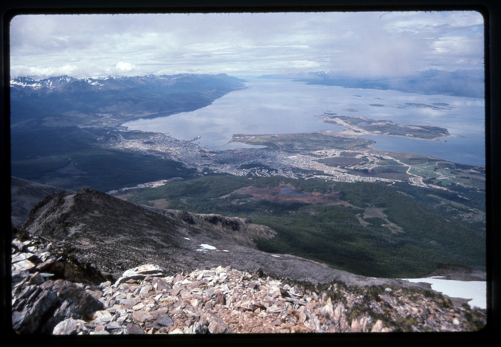 Looking down to Ushuaia from 4,000 feet
