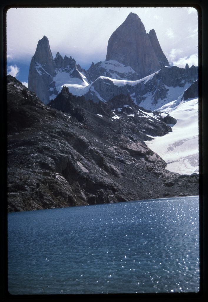 Looking west to Aiguille Poincenot (L) and Fitzroy