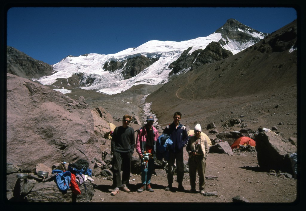 Some of the climbers at Plaza de Mulas