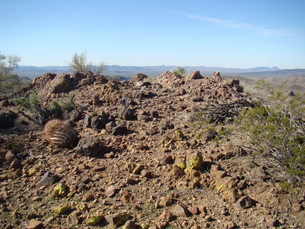 West from the summit of Peak 3089, with Hat Mountain in the distance