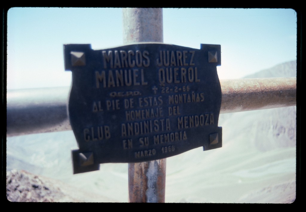 Plaque on top of Cerro San Bernardo