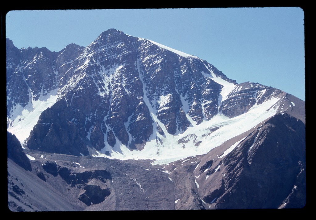 From my bivi site at 15,100', looking WNW to Cerro Rincón (18,046')