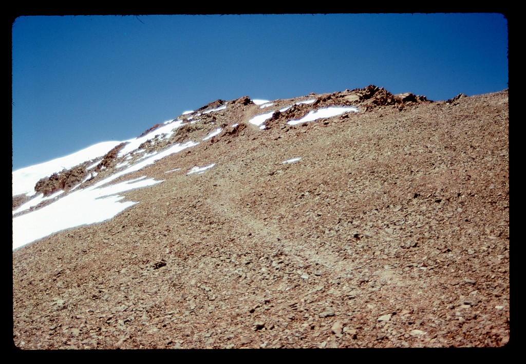 The north side of the Cerro Plata summit