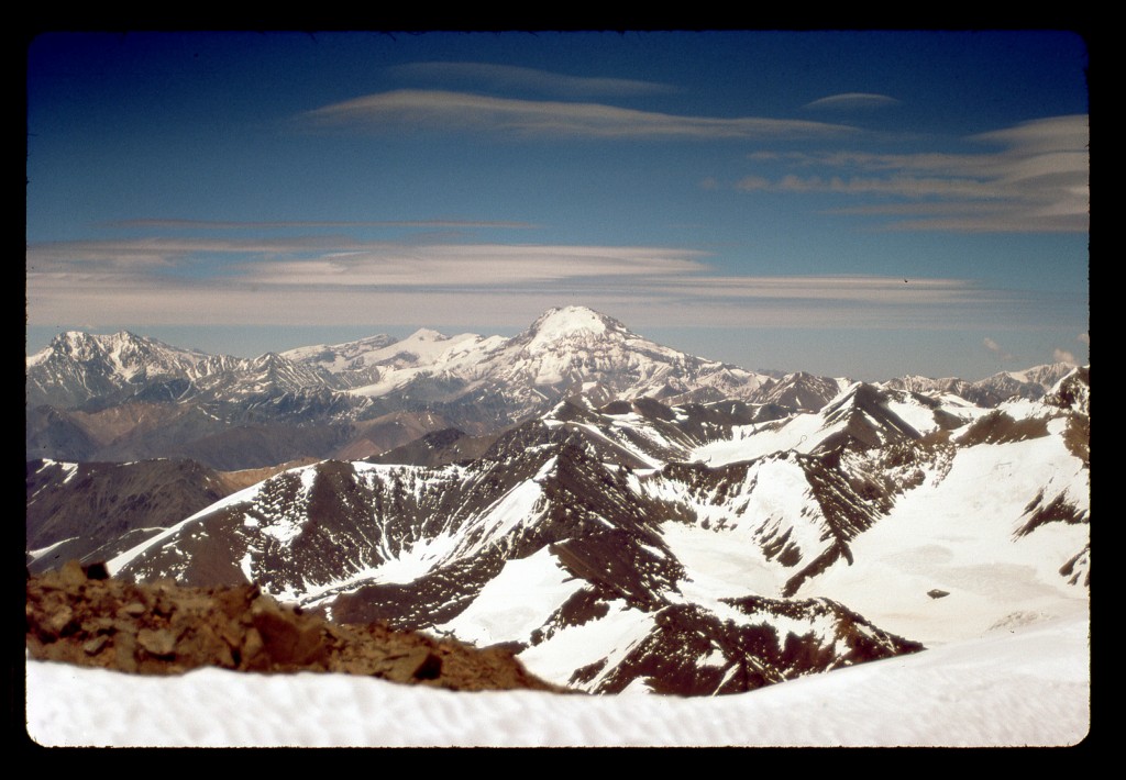 Looking southwest from the top of Cerro Plata to Cerro Tupungato