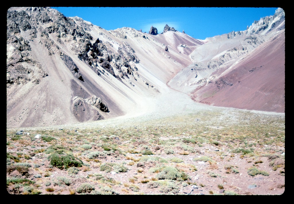 Looking west from the upper Horcones valley