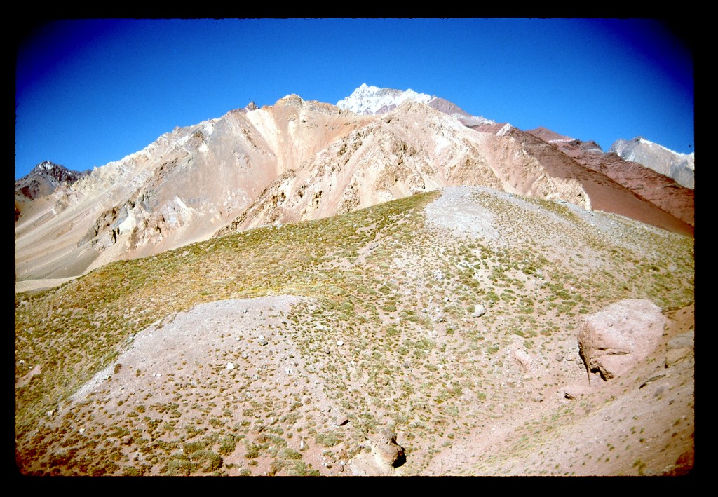 The top of Aconcagua from the upper Horcones valley