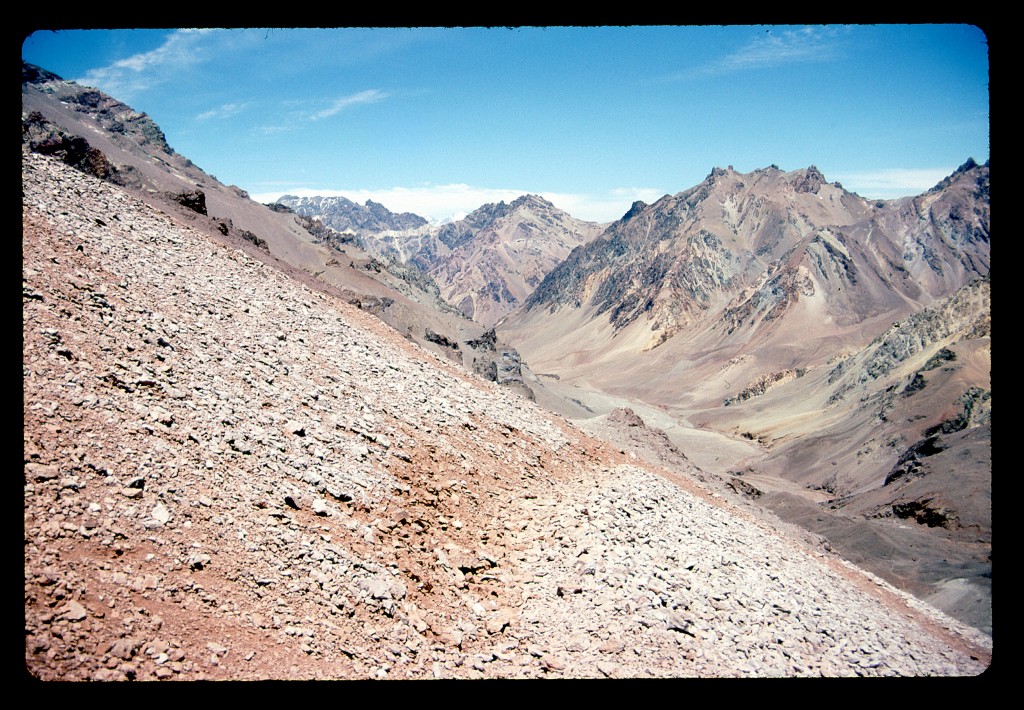 Looking south down the Horcones valley