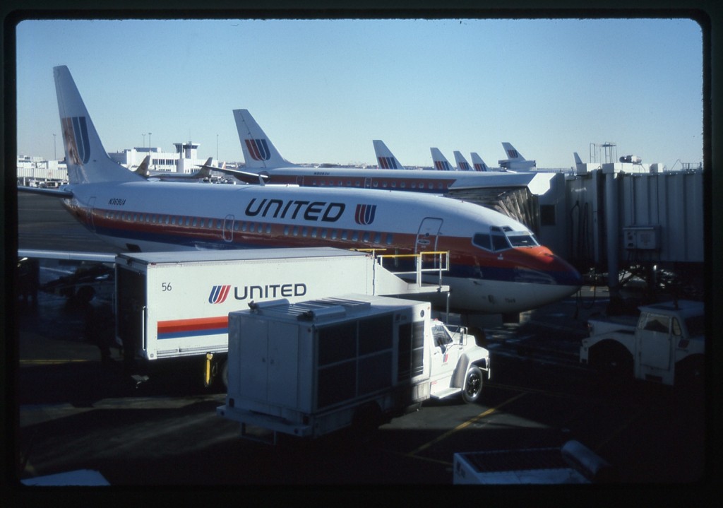 At Stapleton airport in Denver. There's my plane, waiting to fly to Miami