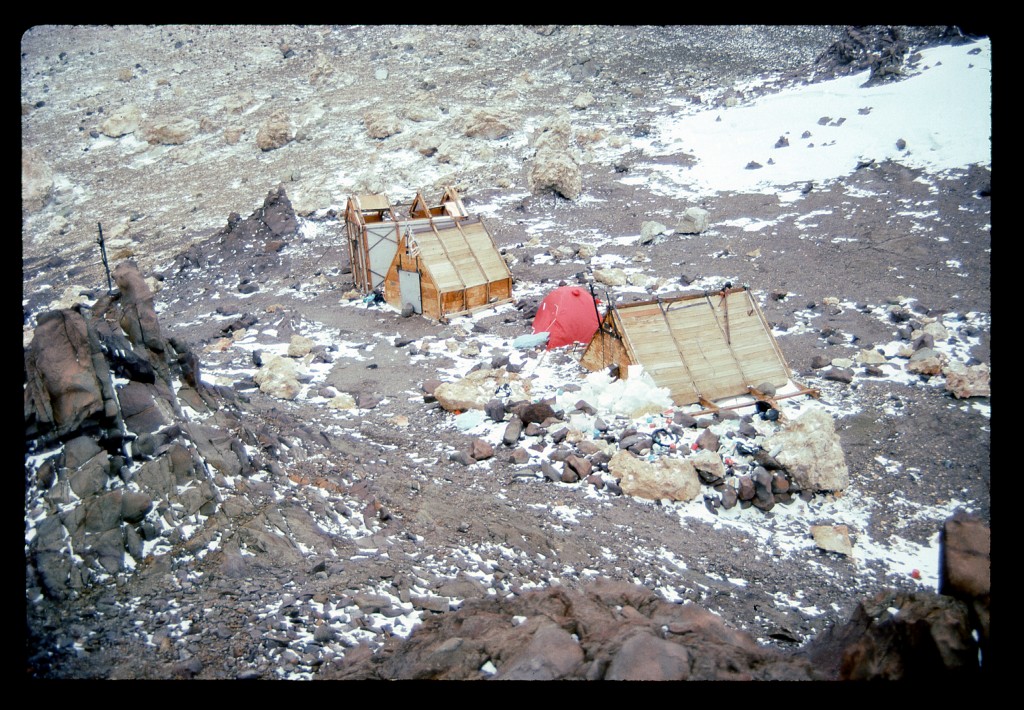 The three huts at Berlin Camp, at 15,5