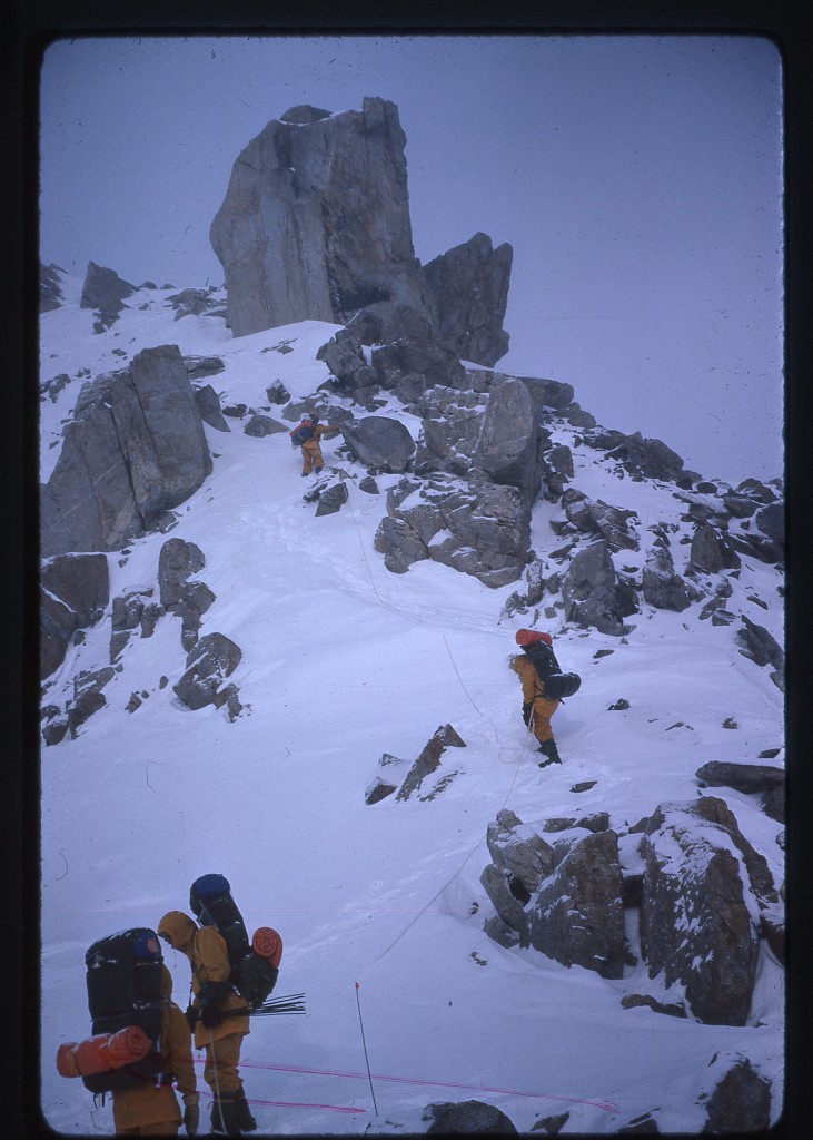 On the buttress above the cache, en route to Camp Three