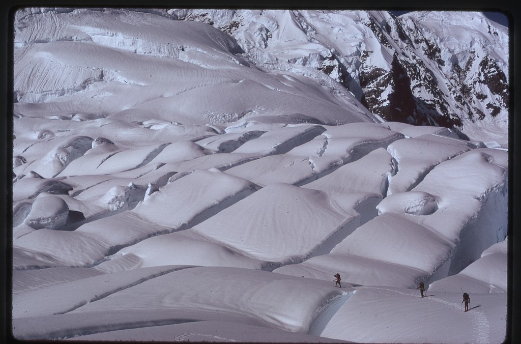 Newton Glacier, exploring the third icefall