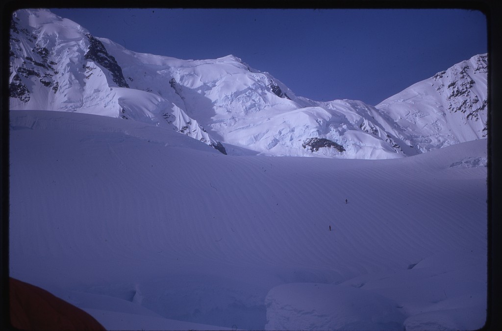 Crossing the east ridge from Camp Four