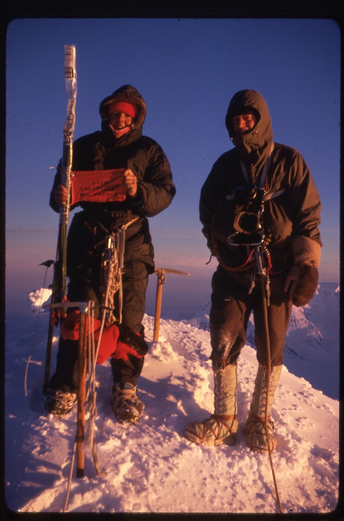 Barbara Lilley and Wheeler on the summit