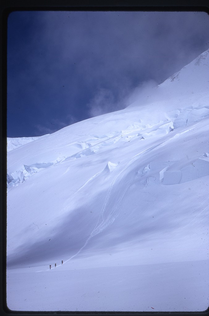 Ascending the steep face