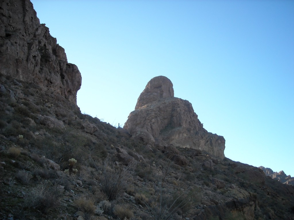 A first look up to the peak