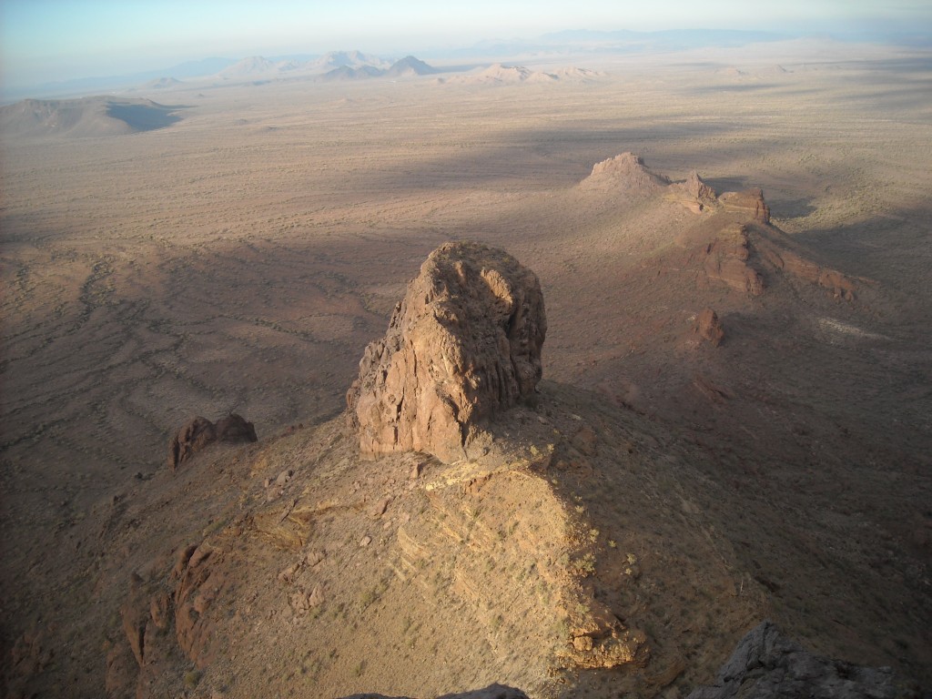 Looking north from the summit in the soft afternoon light