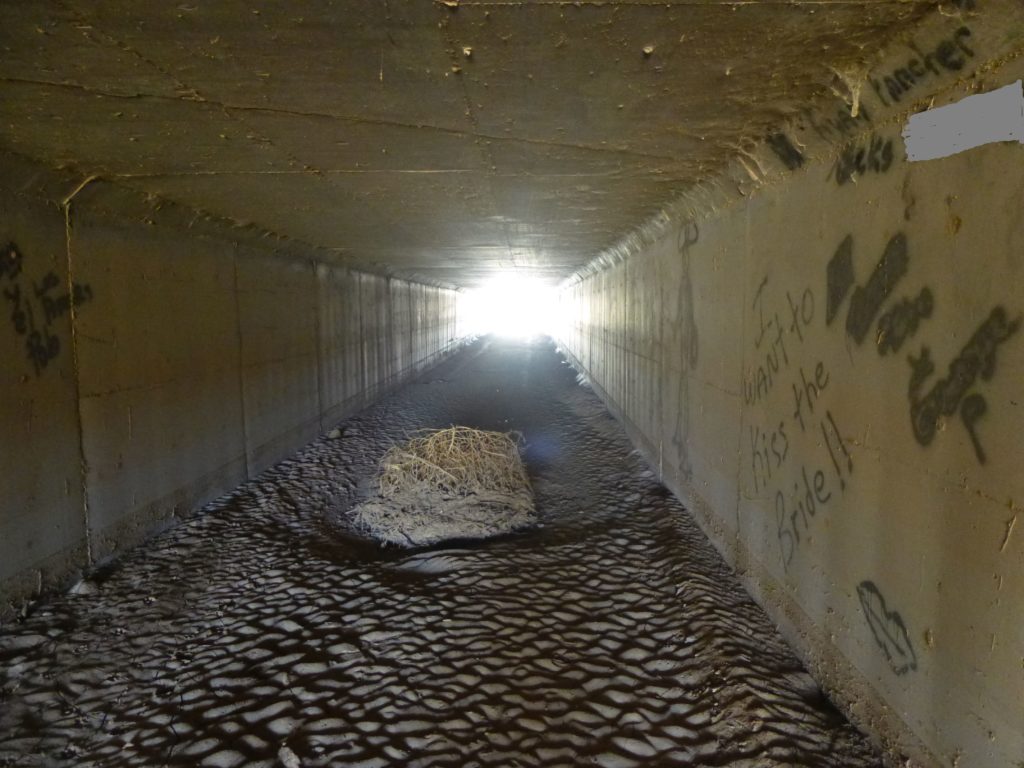 The tunnel beneath the full width of both lanes of I-8