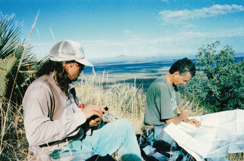 Mark (left) on the summit. Dave with the world's biggest map.