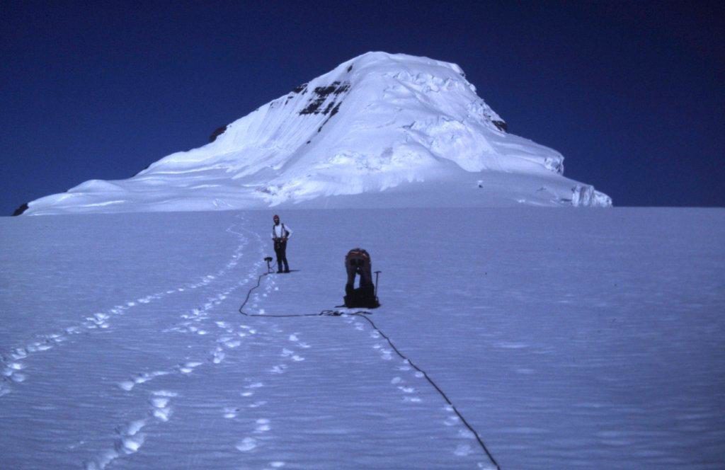 Approaching the base of the East Face of Mt. Columbia