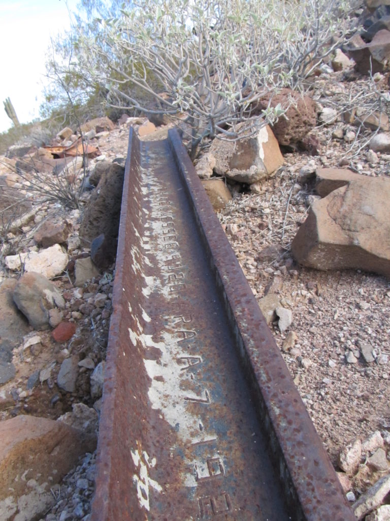 A length of track at the old mine