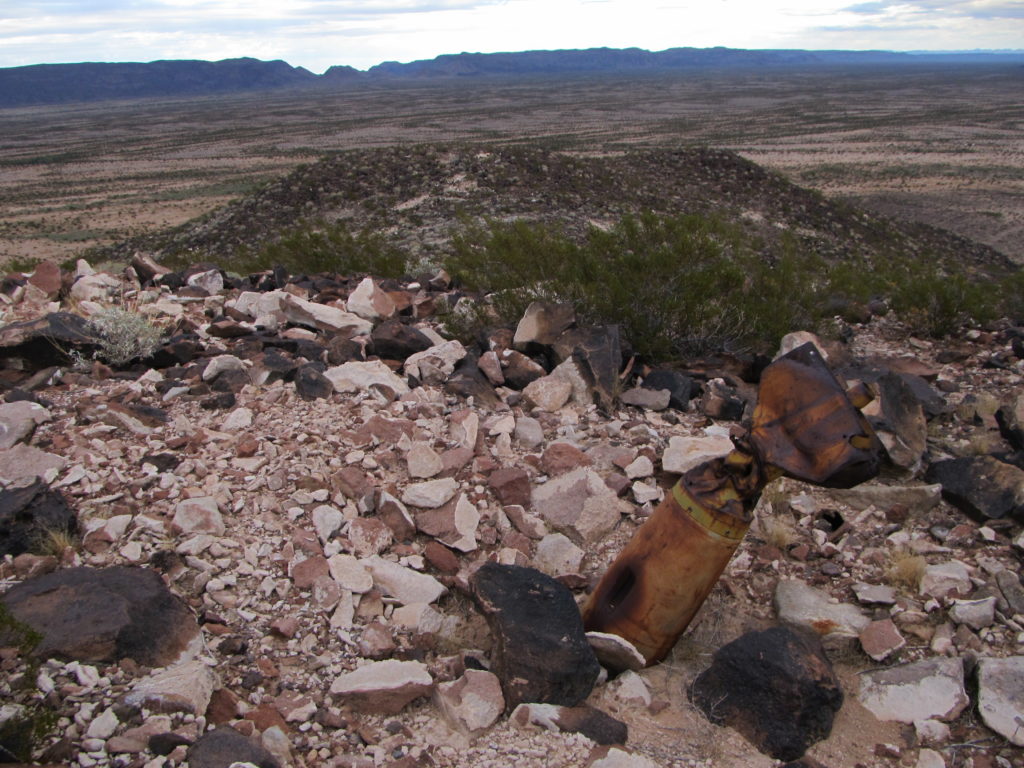 A crater and a bomb