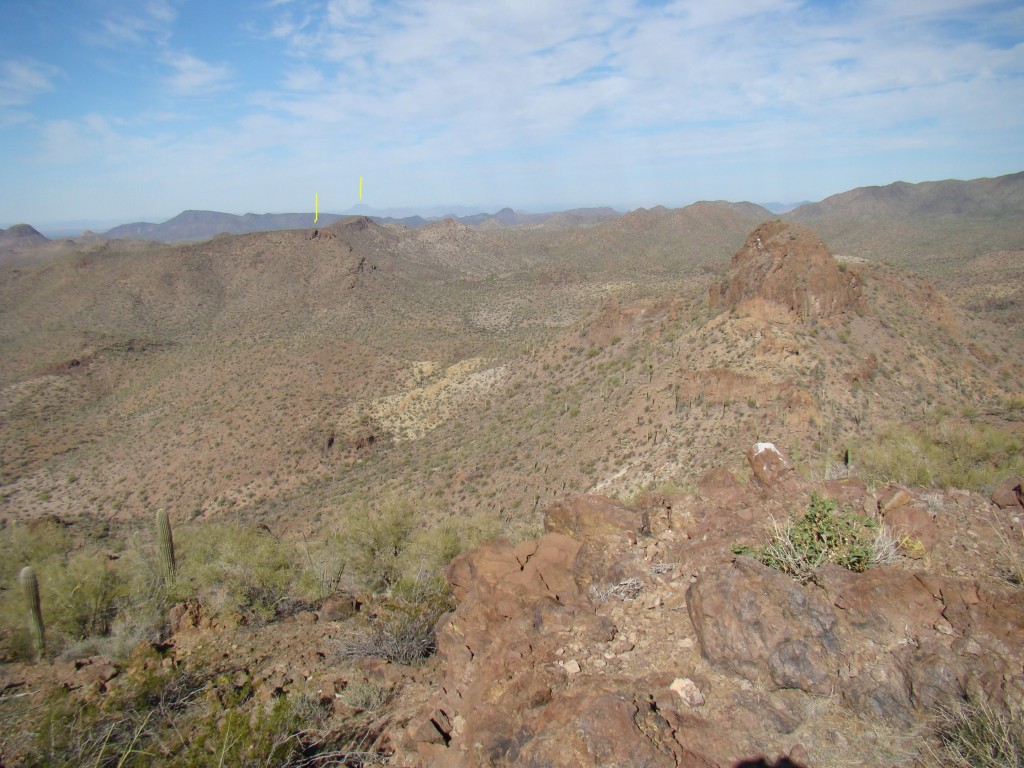 Looking northwest to our next two peaks