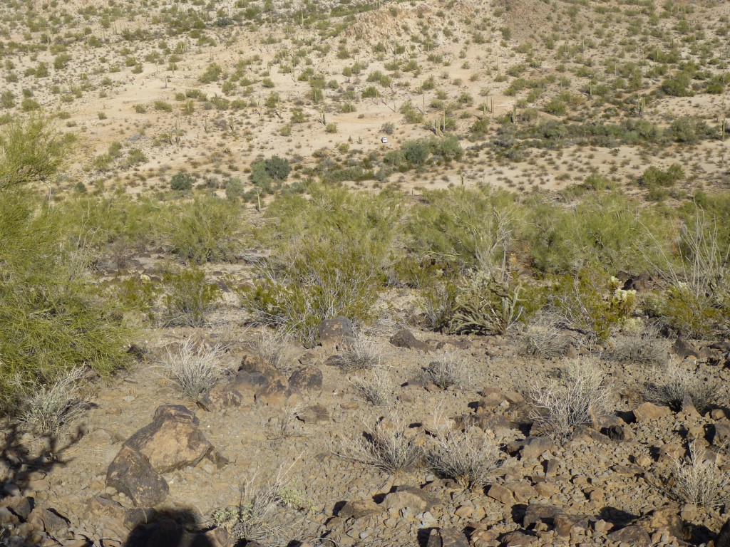 Looking down the slope of Peak 2220 to my truck