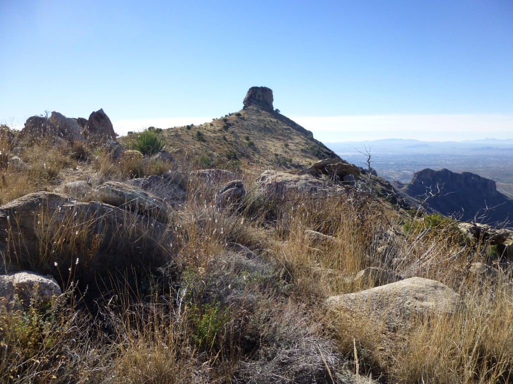 Our first glimpse of Thimble Peak