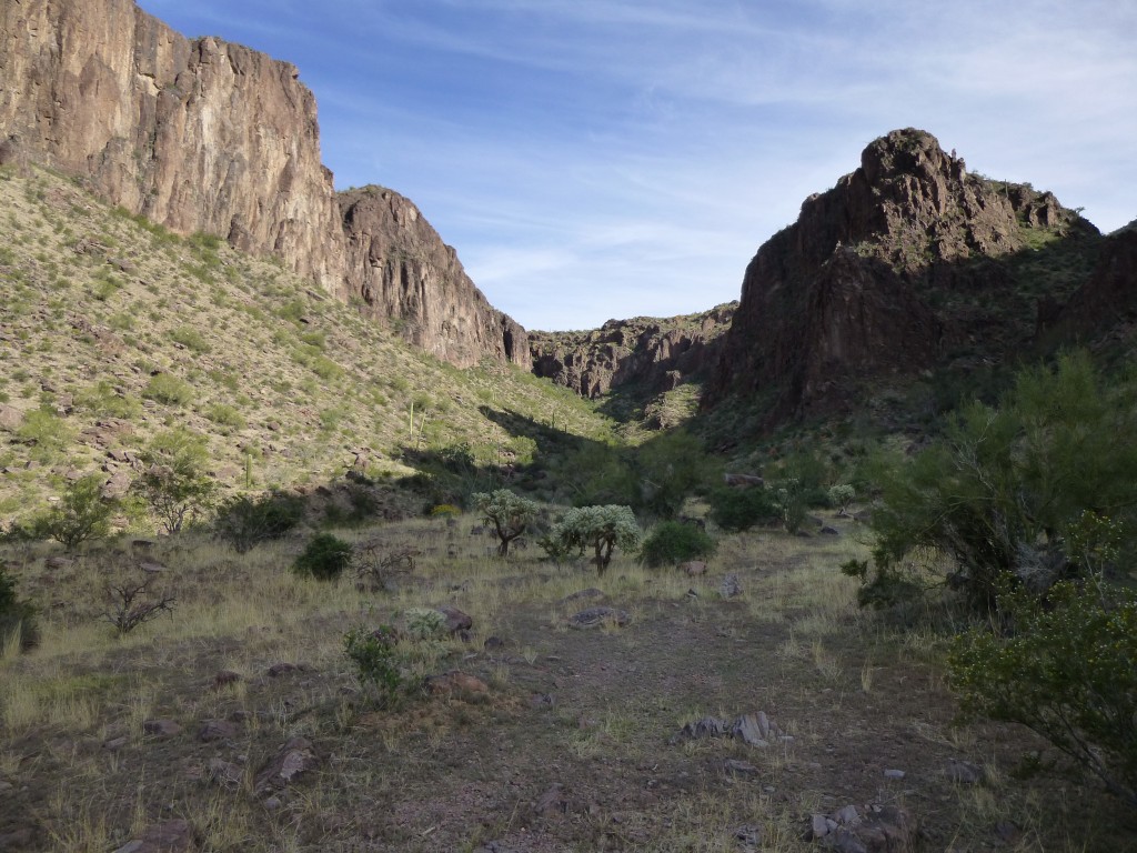 Looking south to the start of the climb