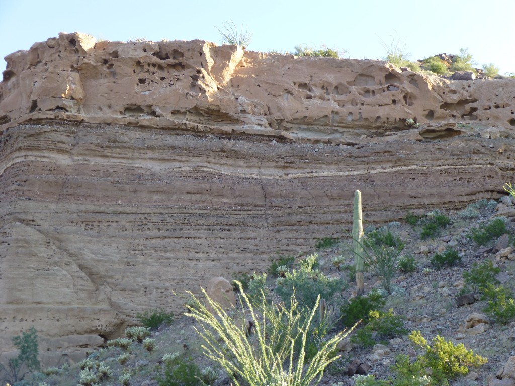 The cliff on the south slope of Peak 2608