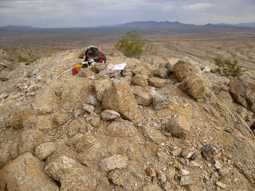 The summit of Hayes Benchmark, with the Granite Mountains in the distance