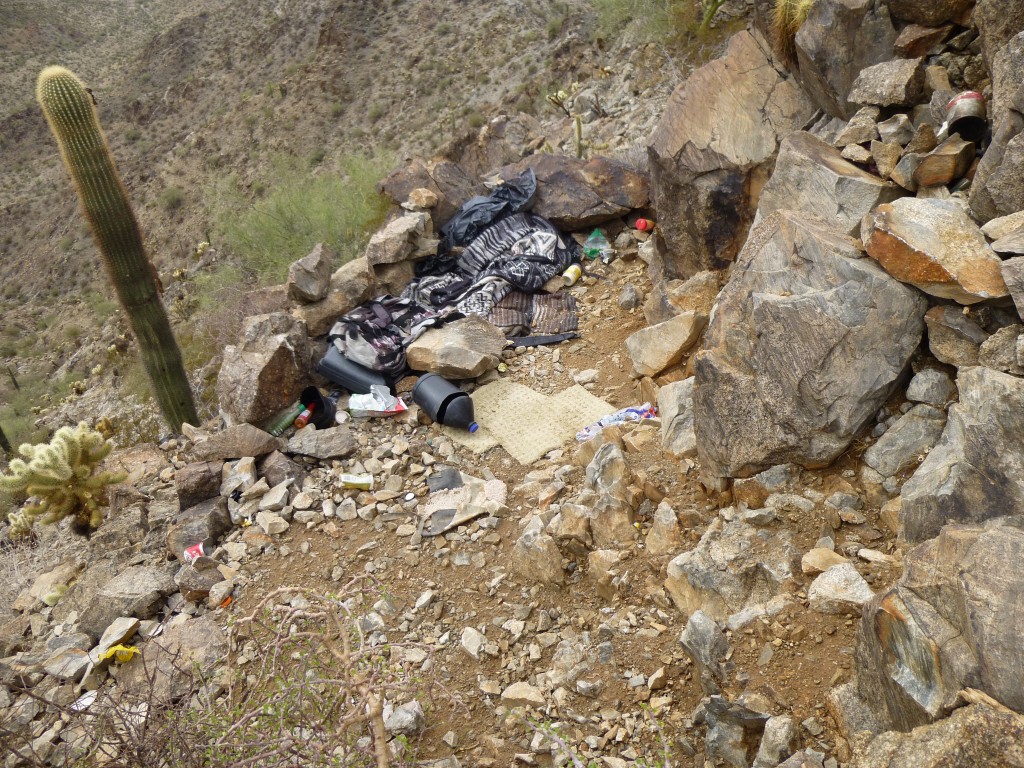 Trash left by lookouts on Peak 1518