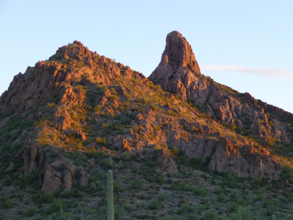 Looking south to Ajo Peak at sunset.