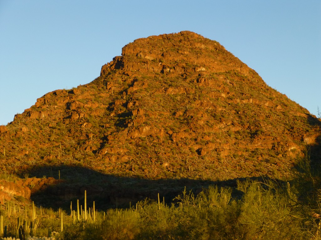 From camp, looking ESE to Peak 2614 at sunset