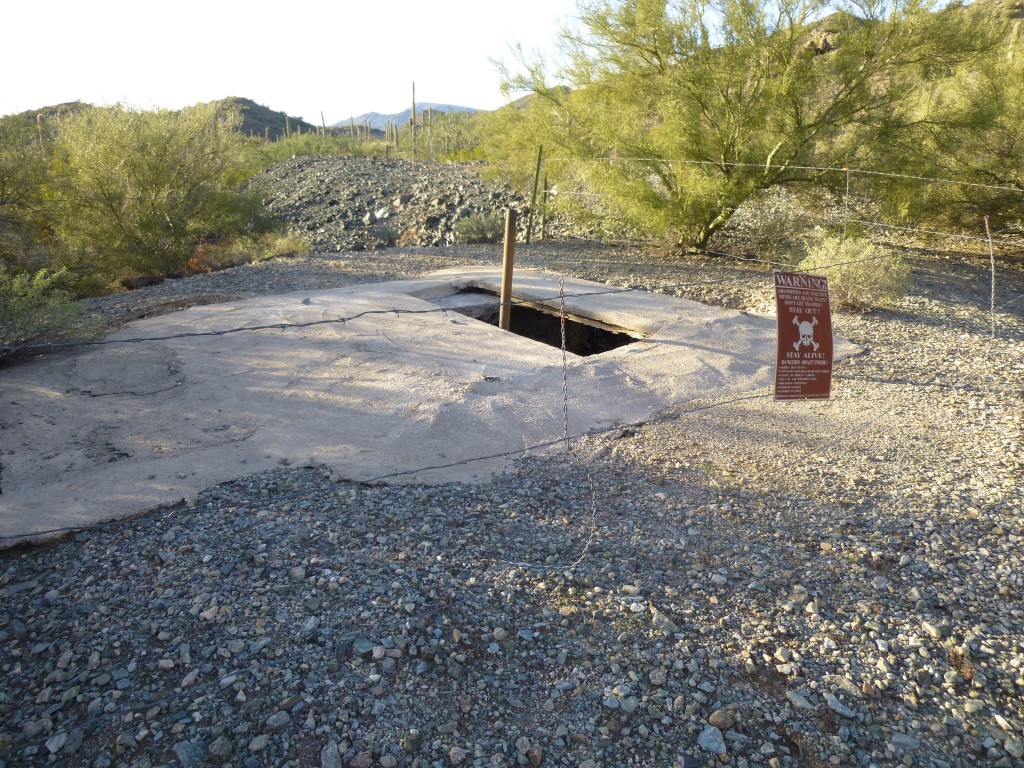 The cap over the mine shaft