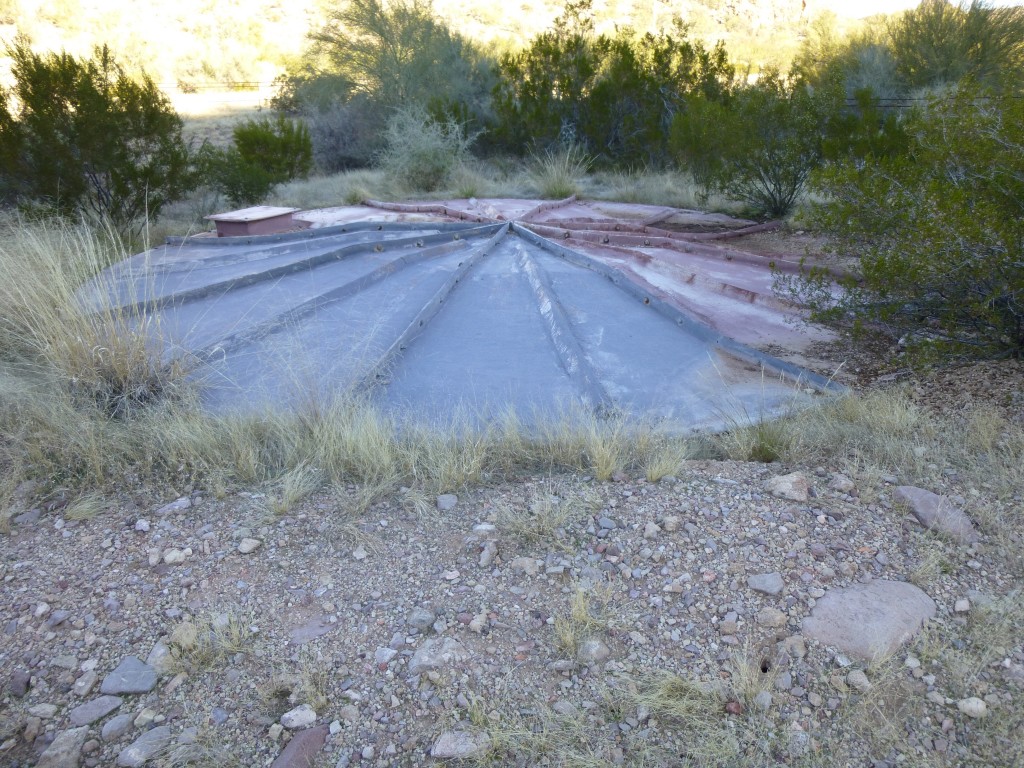 The underground 10,000-gallon tank