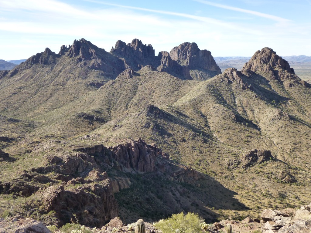 On the far right is Peak 3300; all the steep bits to the left of it comprise Dragon's Tooth