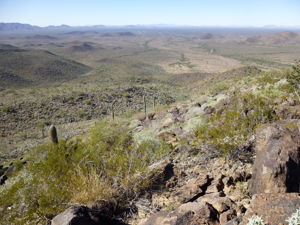 Looking towards my truck from the top of Peak  . It's way out there somewhere.