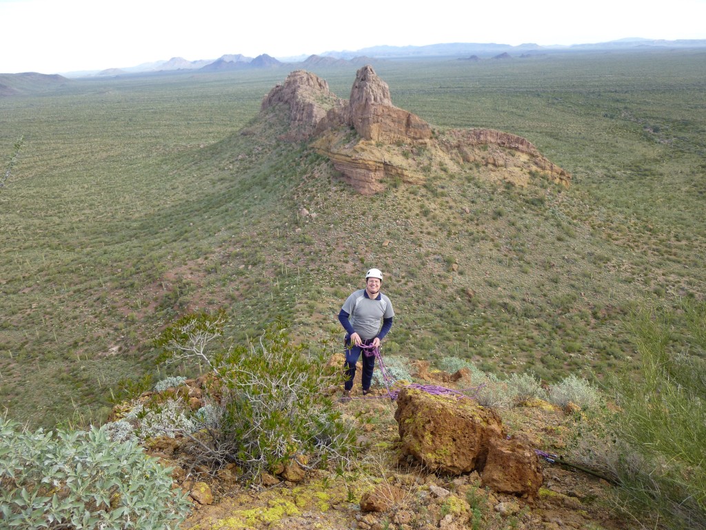 Andy at the top of the pitch. The lower northern Foot is behind him