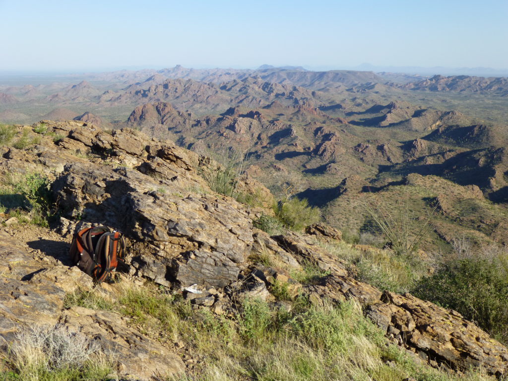 Looking northwest over many Sauceda peaks