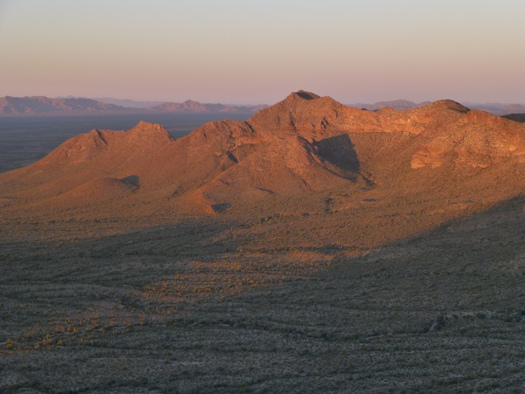 A telephoto view looking west to Bates Benchmark