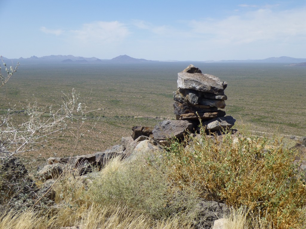 The cairn on the summit of Peak 