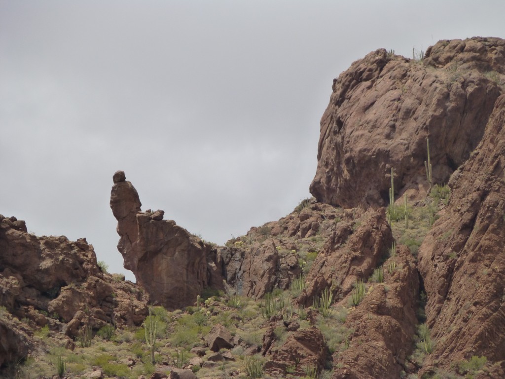 The huge leaning rock