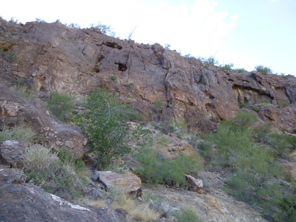 One of the cliff bands girdling the peak