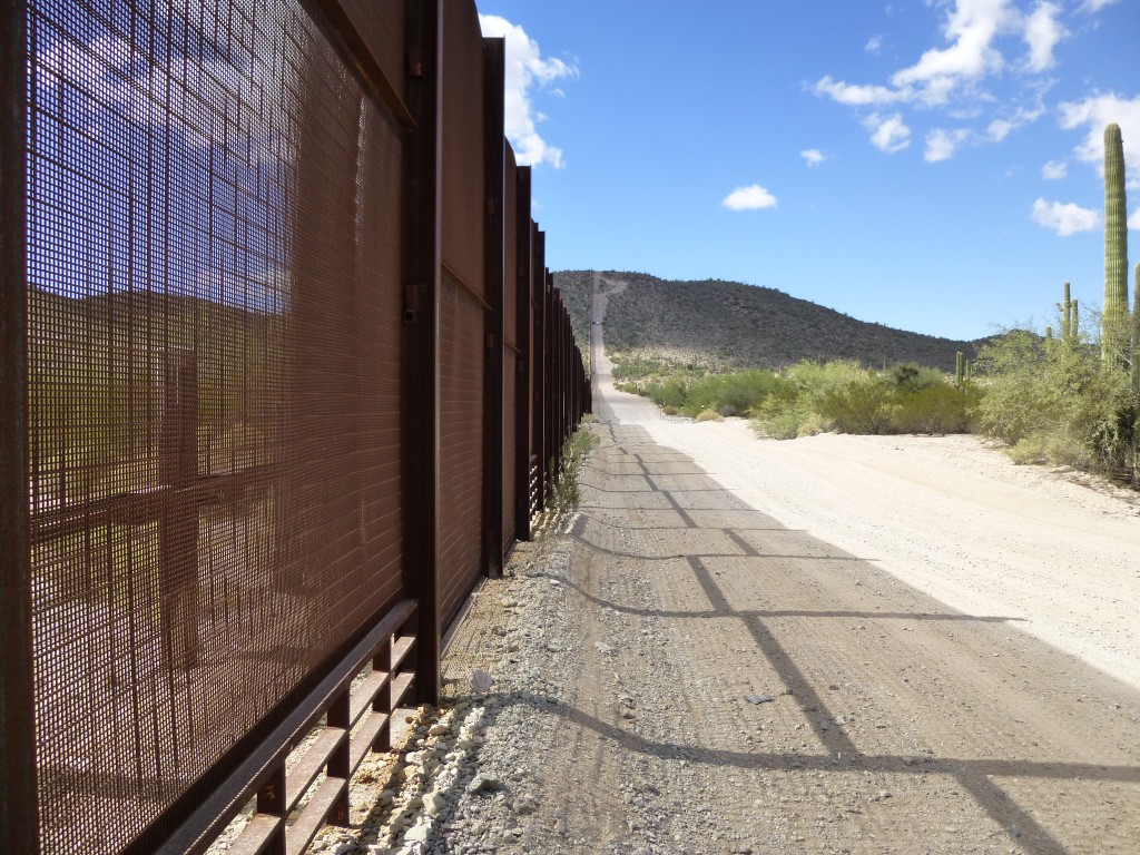 Looking west along the border