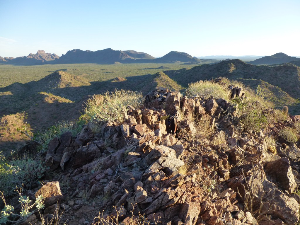 Looking north from the summit to 