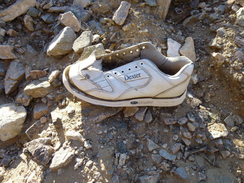 A sneaker left by a border-crosser