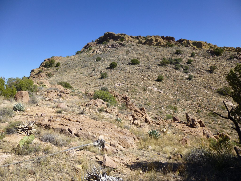 Looking up the final slope to the summit